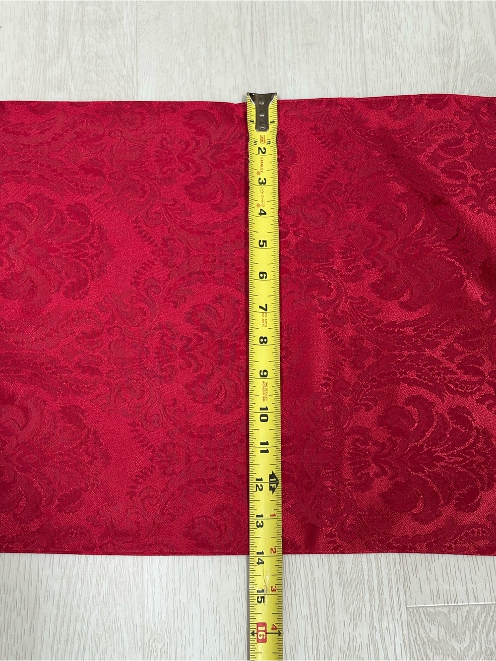 Red Jacquard Brocade Fabric Table Runner 14”x 89”